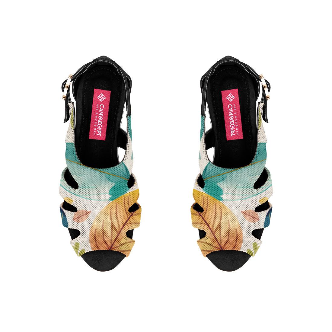 Black Spider Toe Sandal Floral - CANVAEGYPT