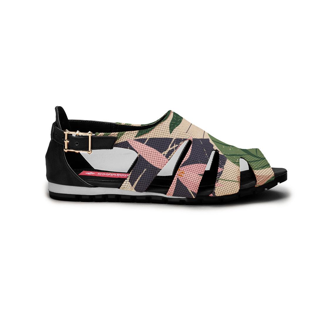 Black Spider Toe Sandal Leafs - CANVAEGYPT