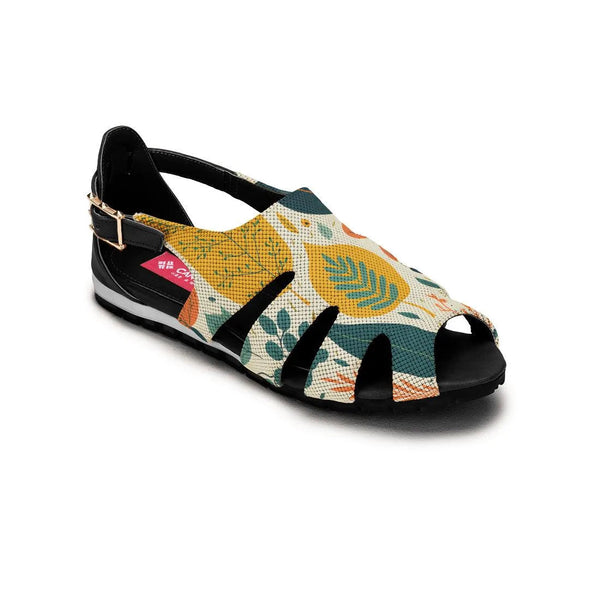 Black Spider Toe Sandal Leaves - CANVAEGYPT