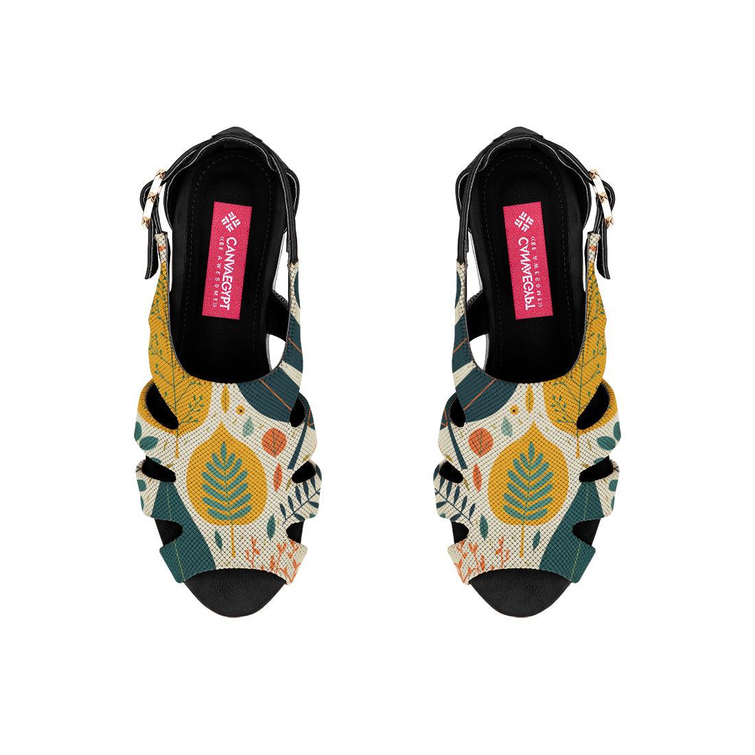 Black Spider Toe Sandal Leaves - CANVAEGYPT