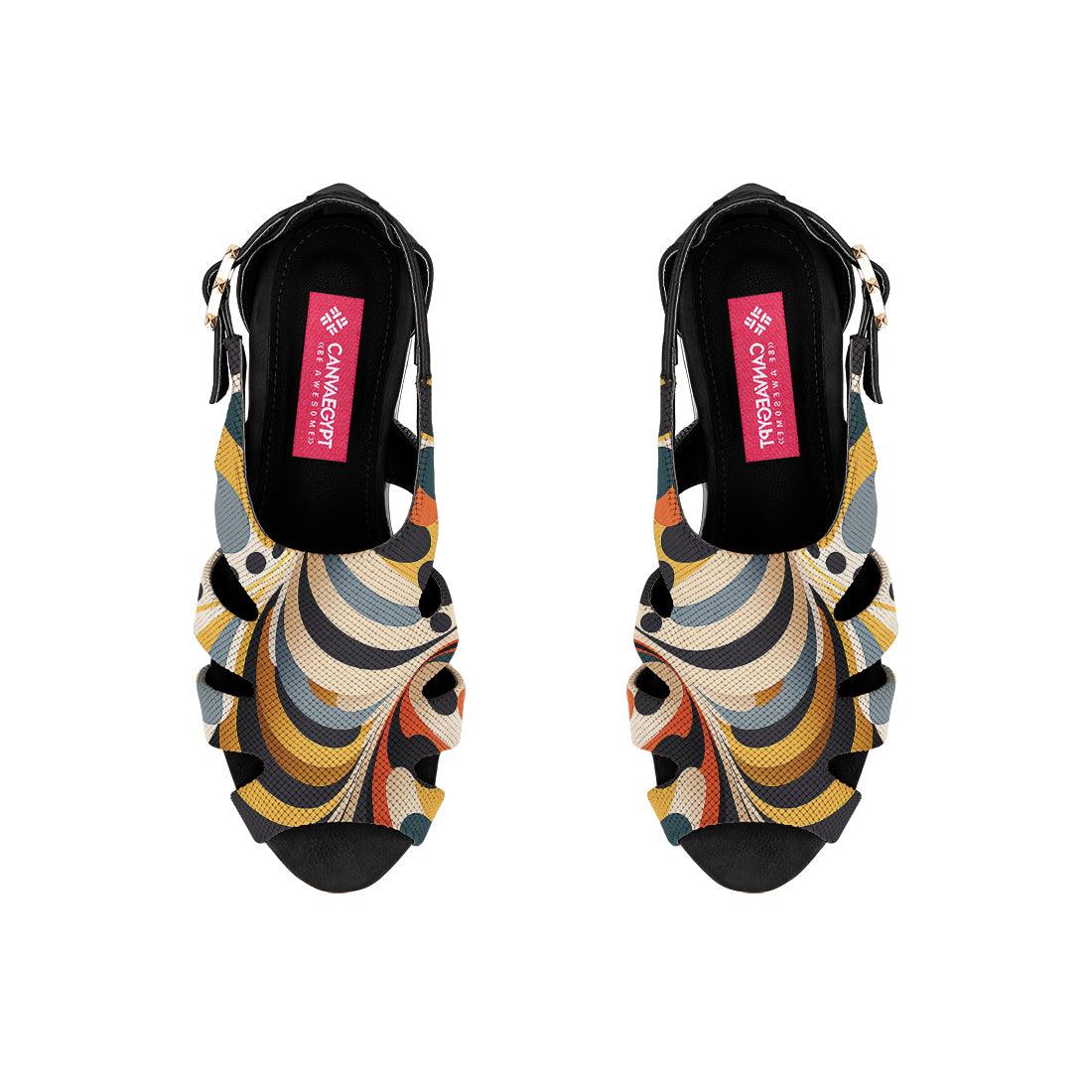 Black Spider Toe Sandal Multicolored - CANVAEGYPT