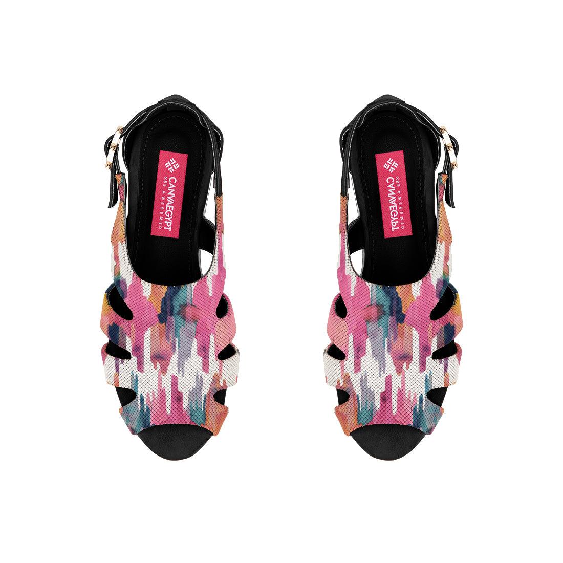 Black Spider Toe Sandal Rose quarts ikat - CANVAEGYPT