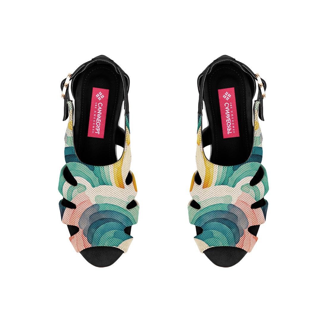 Black Spider Toe Sandal Scribbles - CANVAEGYPT