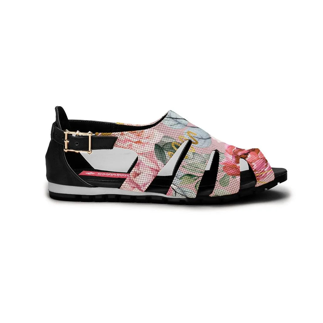 Black Spider Toe Sandal Watercolor Gentle