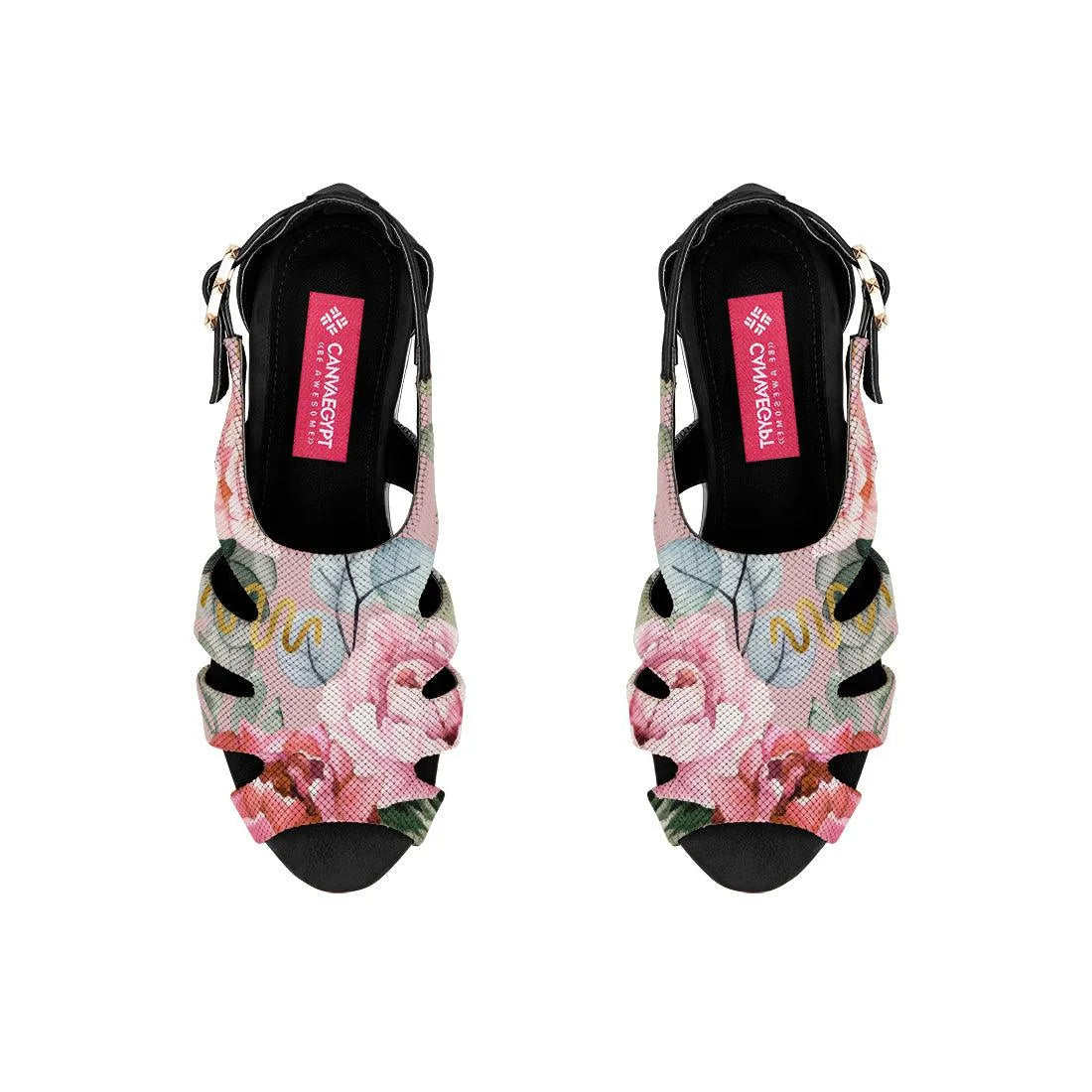 Black Spider Toe Sandal Watercolor Gentle
