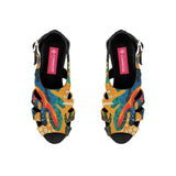 Black Spider Toe Sandal Yellow Leaves