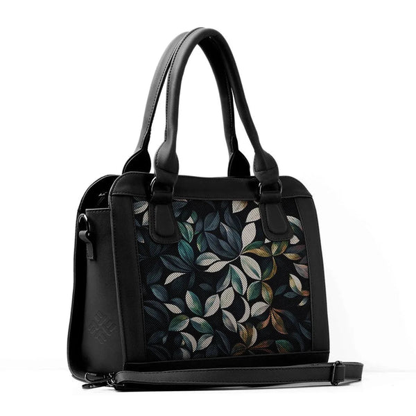 Black Travel Hobo Bag Leaves - CANVAEGYPT