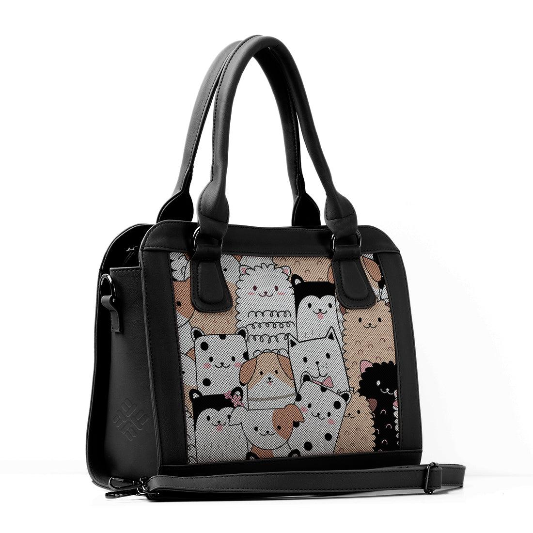 Black Travel Hobo Bag Cute Pets - CANVAEGYPT