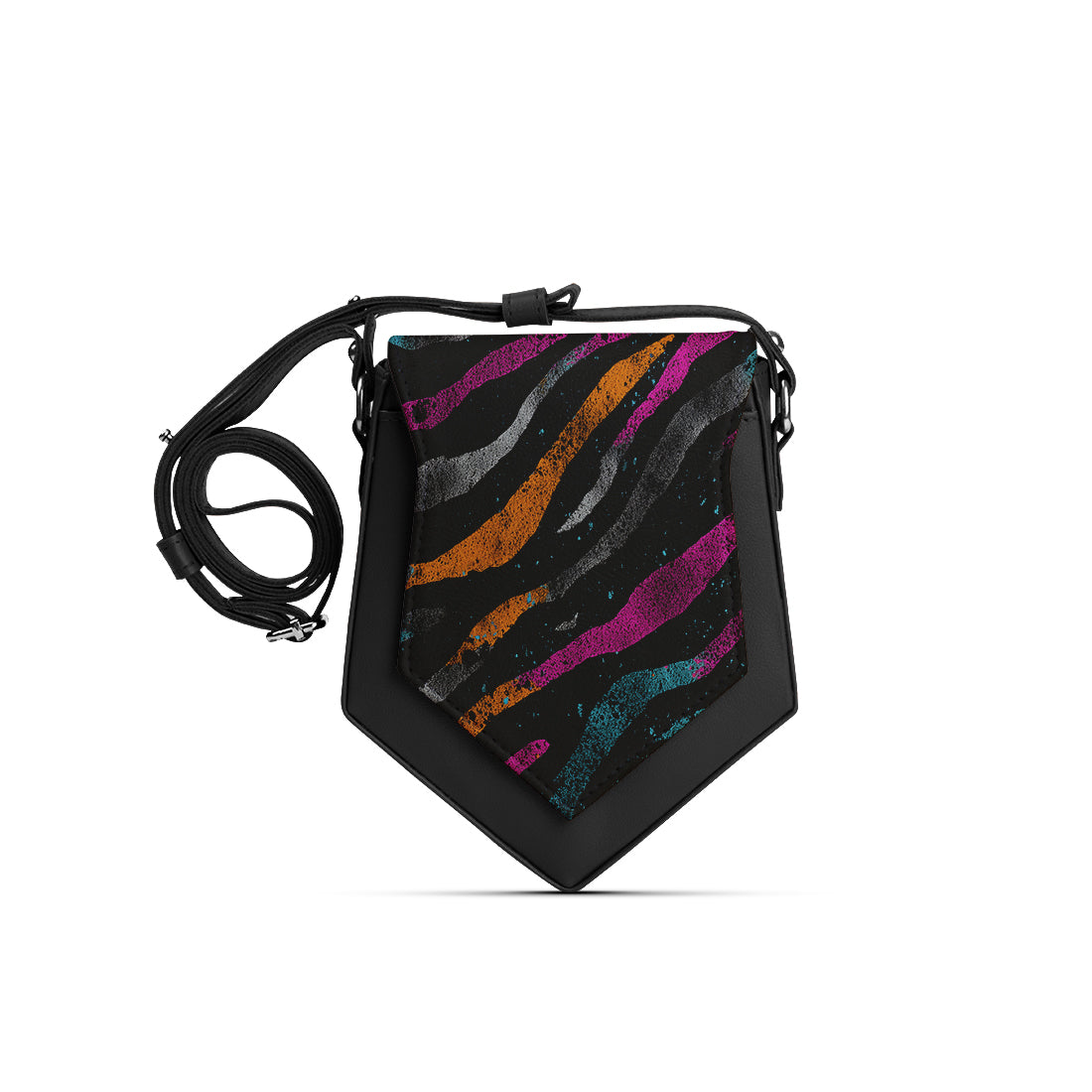 Black Triangles Crossbag Zebra After Dark