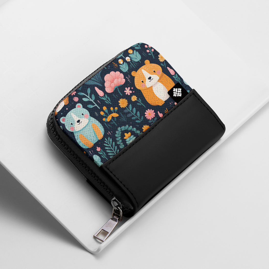 Black ZipPop Wallet Bear Hug Garden