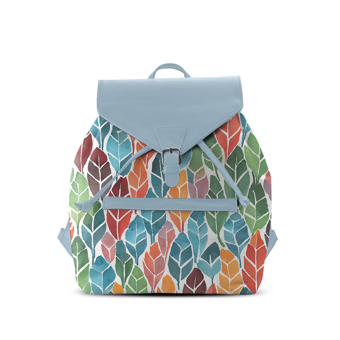 Blue Aurora Backpack Colorful Leaf - CANVAEGYPT