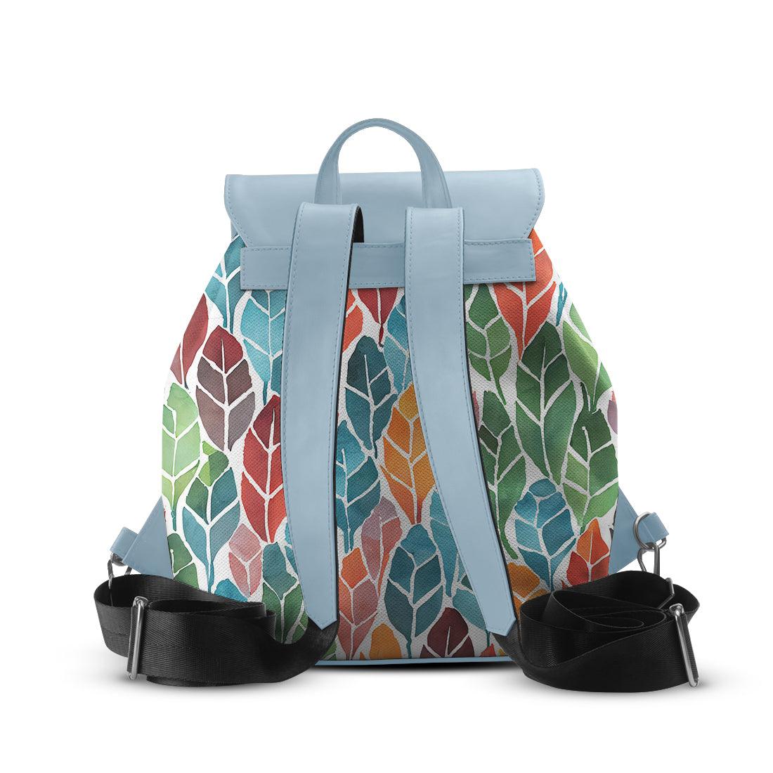 Blue Aurora Backpack Colorful Leaf - CANVAEGYPT