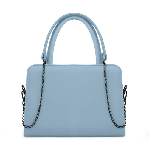 Blue Chic Chain Accent Handbag