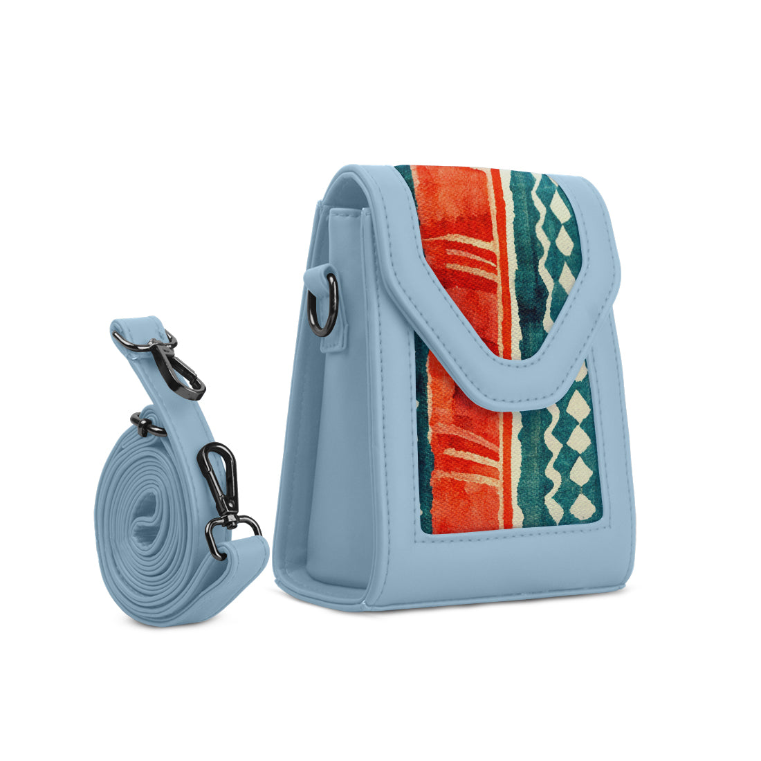 Blue Mini Urban Crossbody Bag Cultural Weave