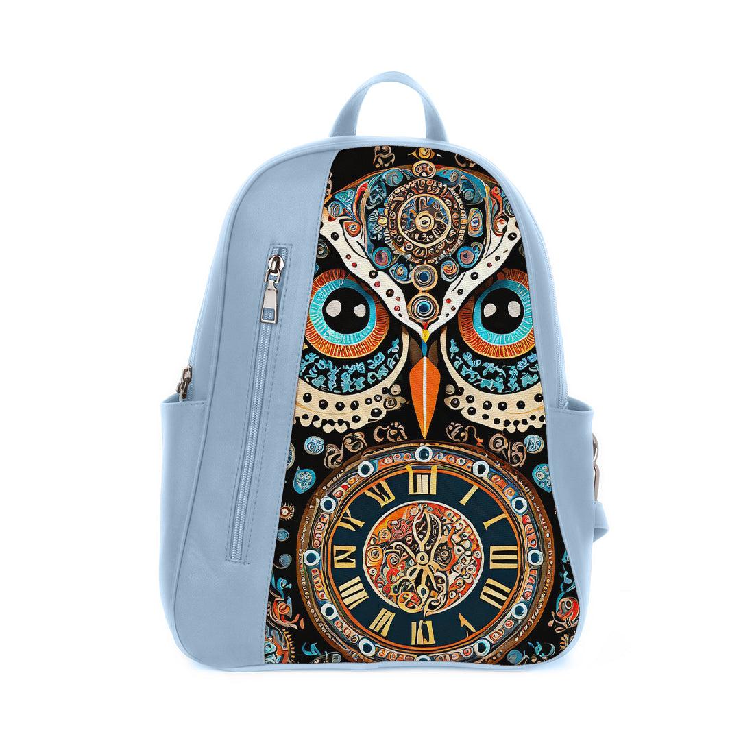 Blue Mixed Backpack Clock Owl - CANVAEGYPT