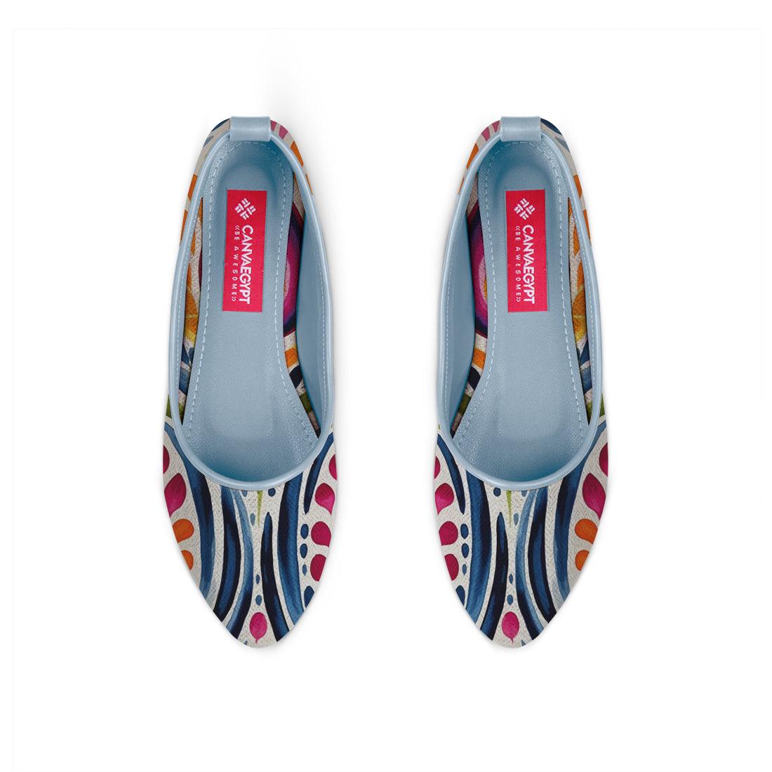 Blue Round Toe Shoe Stipples - CANVAEGYPT