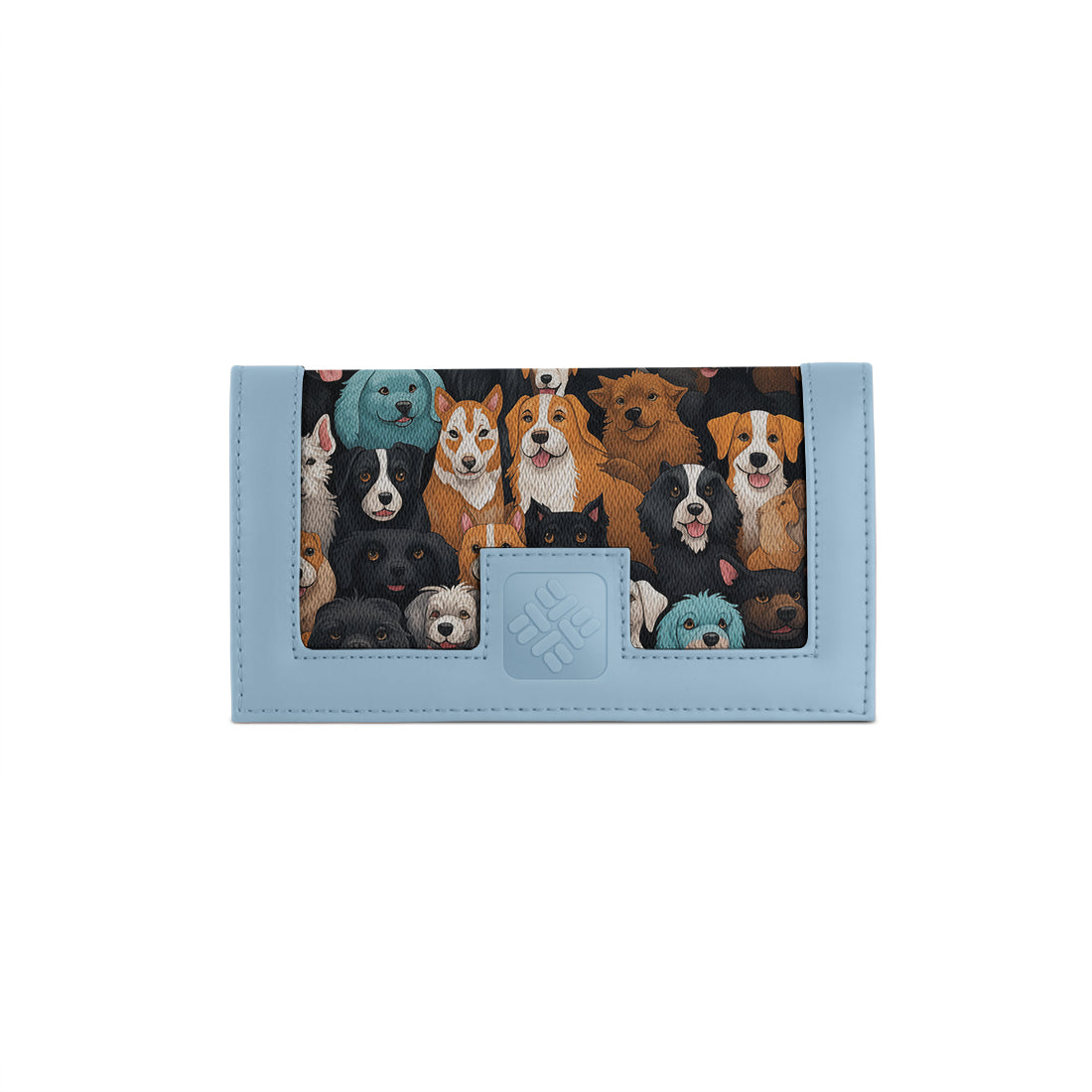 Blue Sleek Elegance Fold Wallet Featuring Adorable Dog Collective