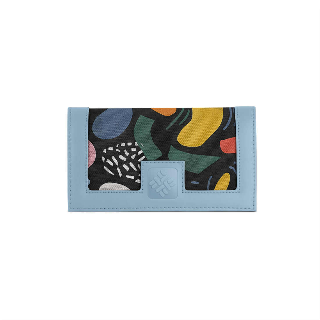 Blue Sleek Elegance Fold Wallet Featuring Bold Geometric Pops