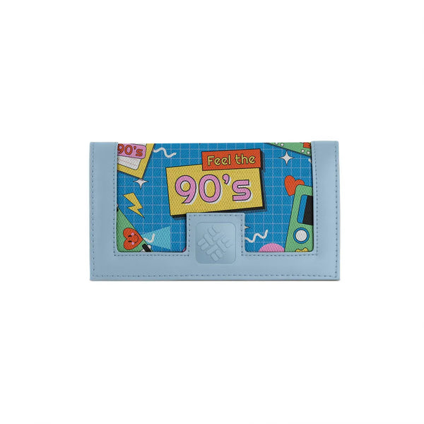 Blue Sleek Elegance Fold Wallet with Nostalgic 90’s Vibes