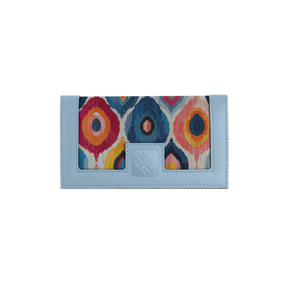 Blue Sleek Elegance Fold Wallet with Vibrant Abstract Ikat Pattern