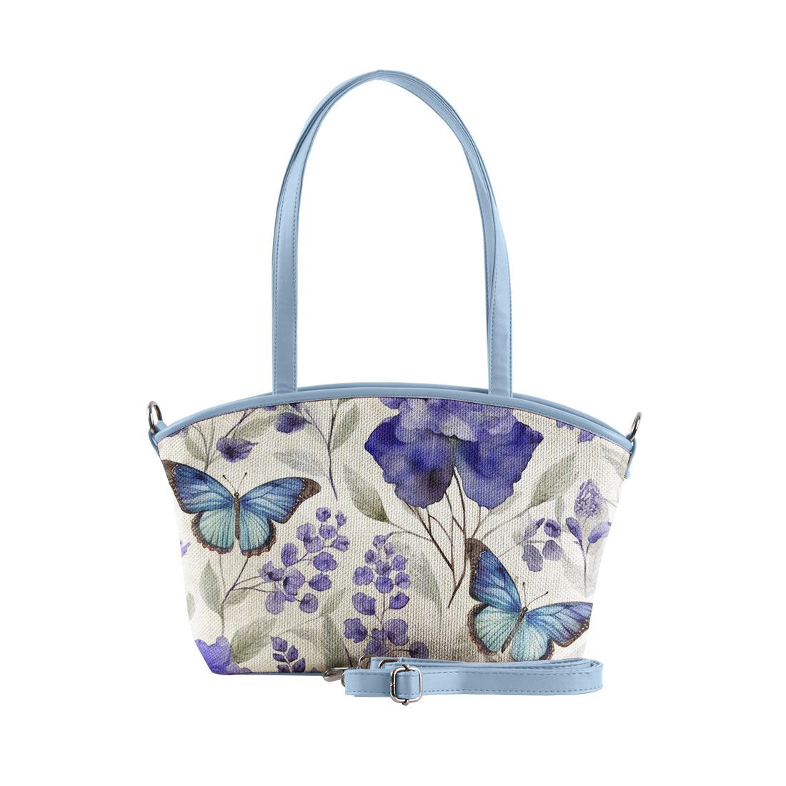 Blue Wide Tote Bag Butterfly - CANVAEGYPT