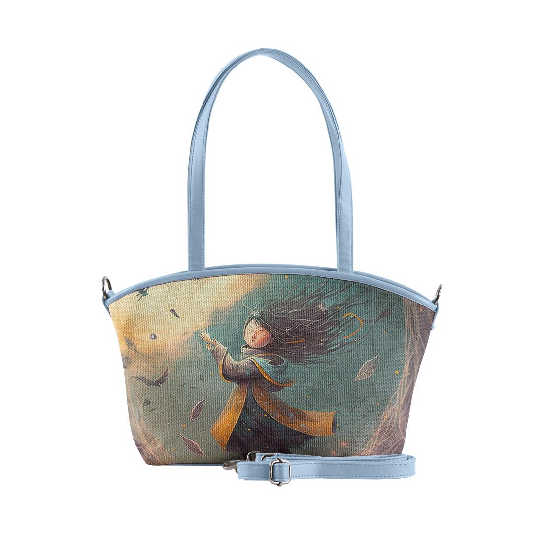 Blue Wide Tote Bag Close Eyes - CANVAEGYPT