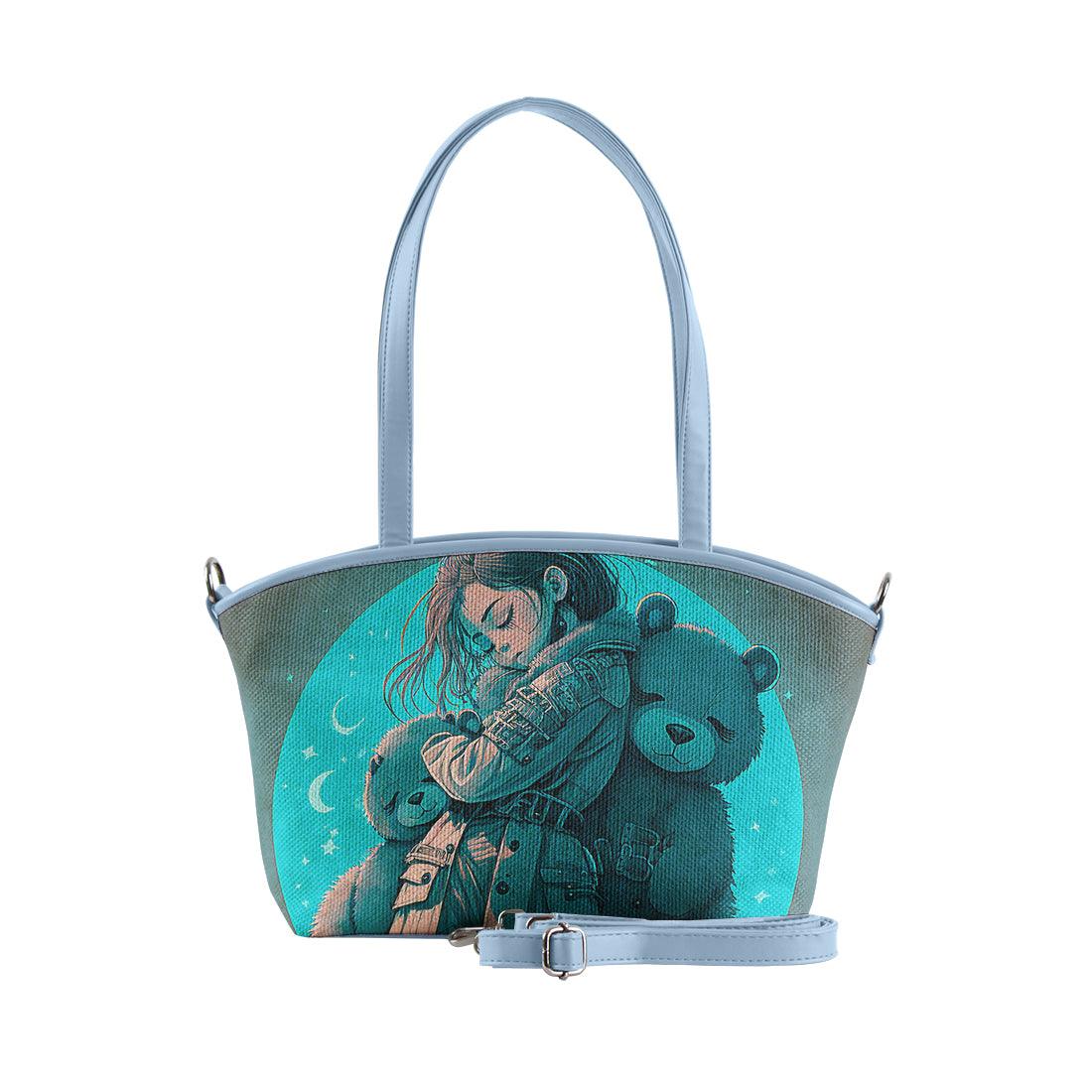 Blue Wide Tote Bag Teddy Bear - CANVAEGYPT
