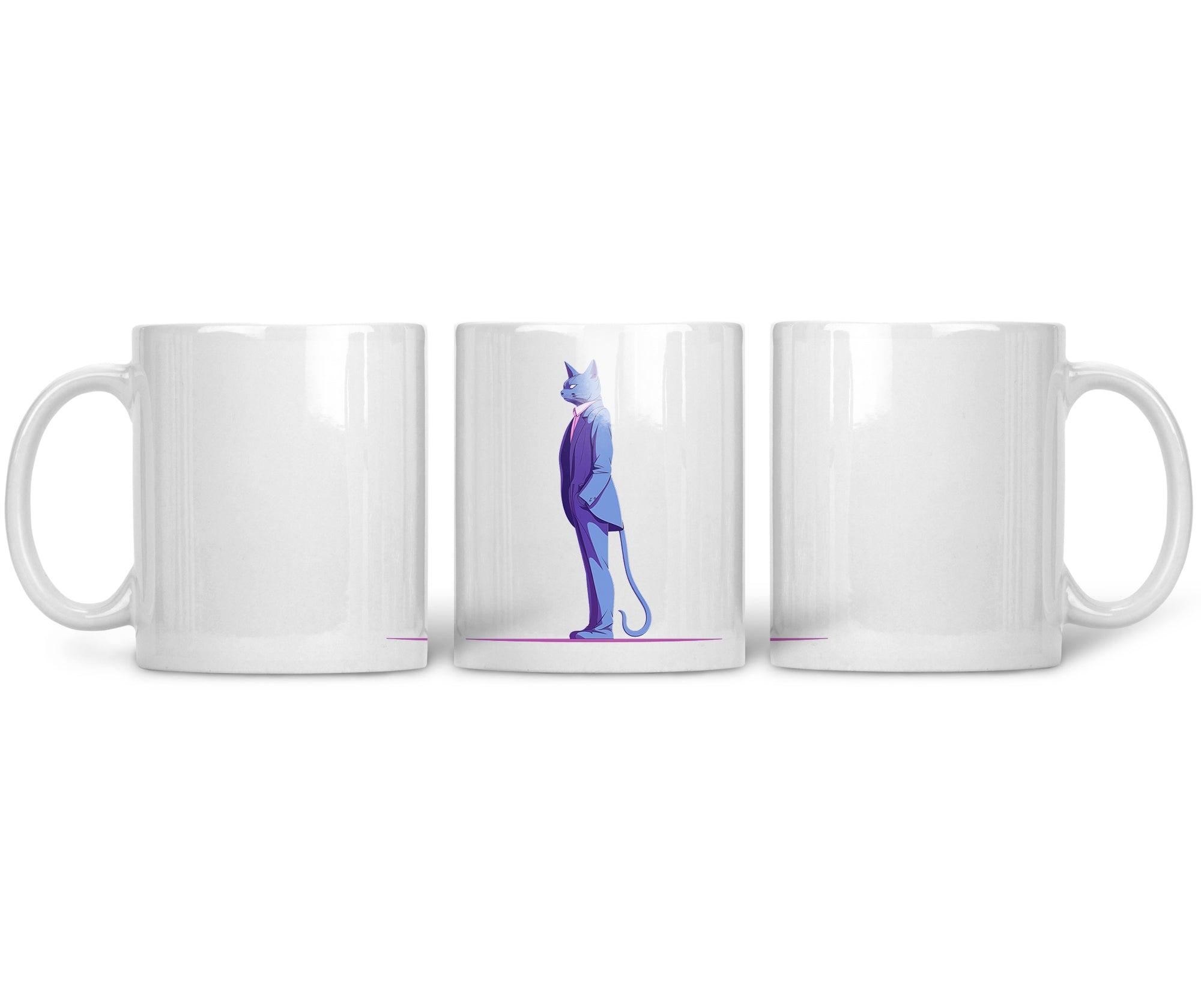 CERAMIC MUG Purr-suasive Business Cat - CANVAEGYPT