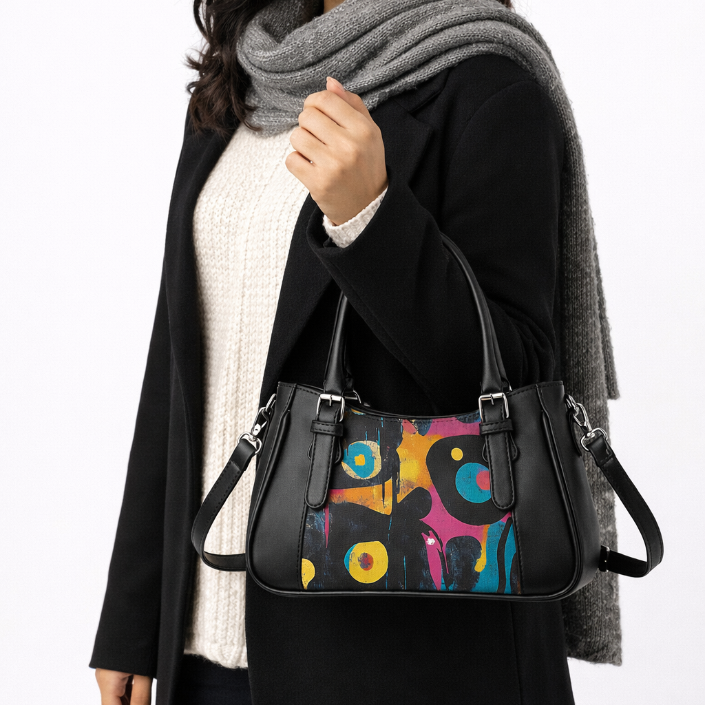 Black  Curve Satchel – Sleek, Stylish, Everyday