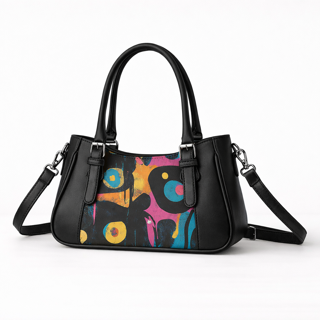 Black  Curve Satchel – Sleek, Stylish, Everyday