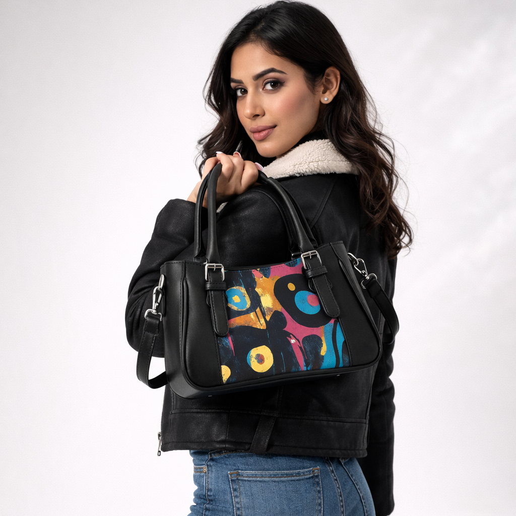 Black  Curve Satchel – Sleek, Stylish, Everyday