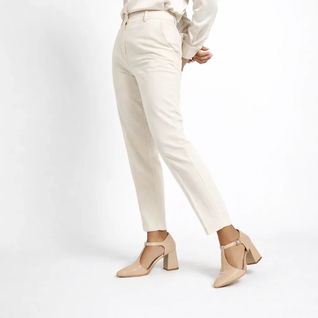 Beige T-Strap Heels – Elegance That Works