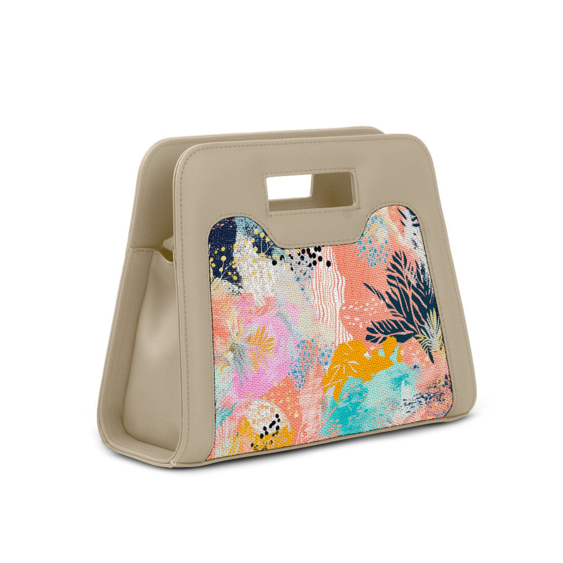 Beige Chic Peek Handbag Pop Print