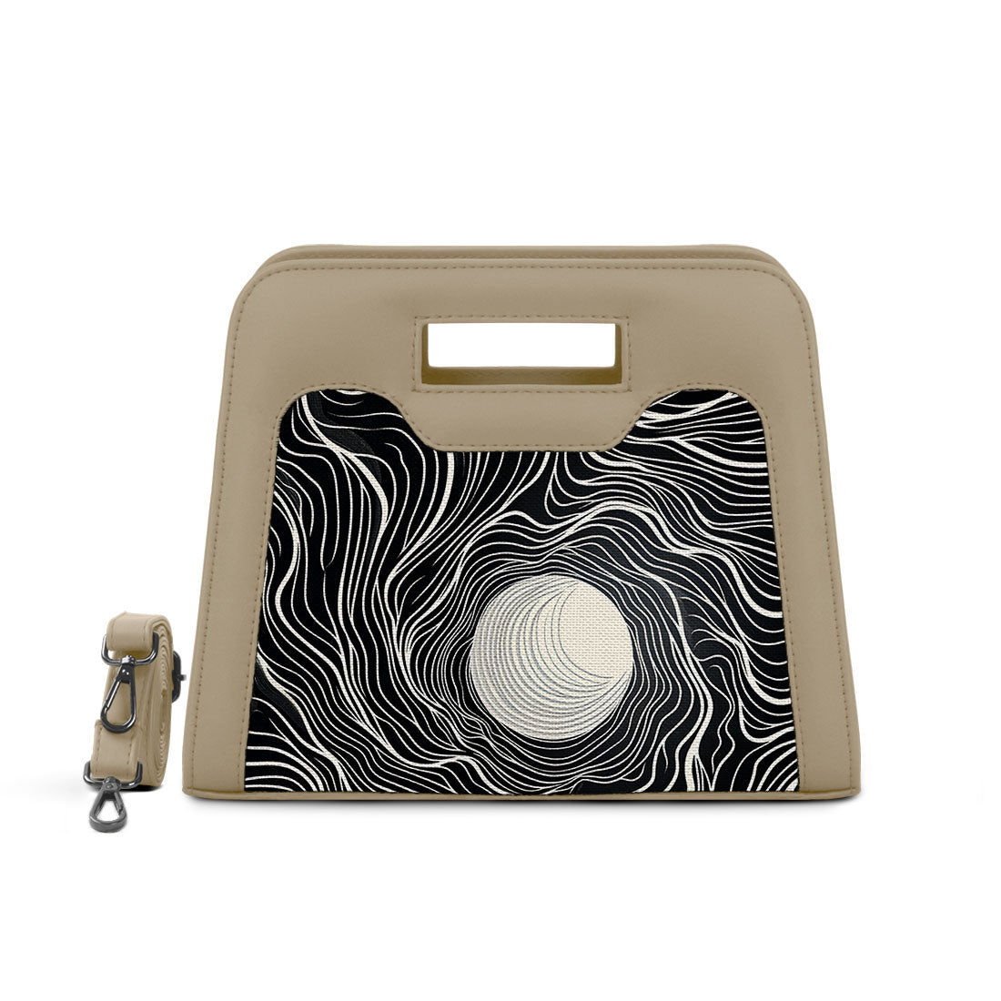 Beige Chic Peek Handbag Vector Pattern