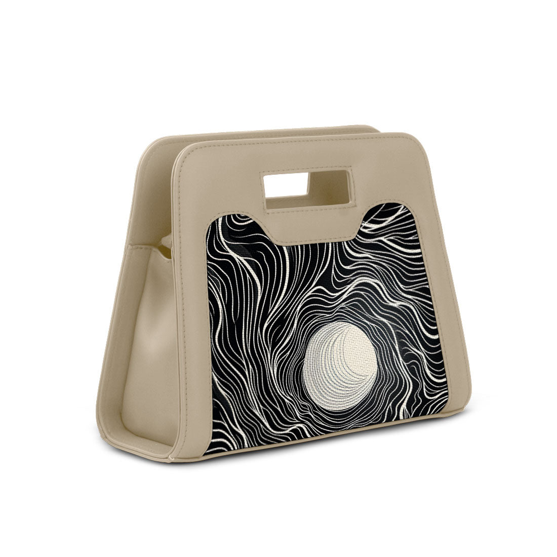 Beige Chic Peek Handbag Vector Pattern