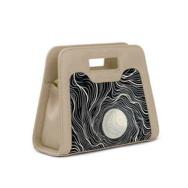Beige Chic Peek Handbag Vector Pattern