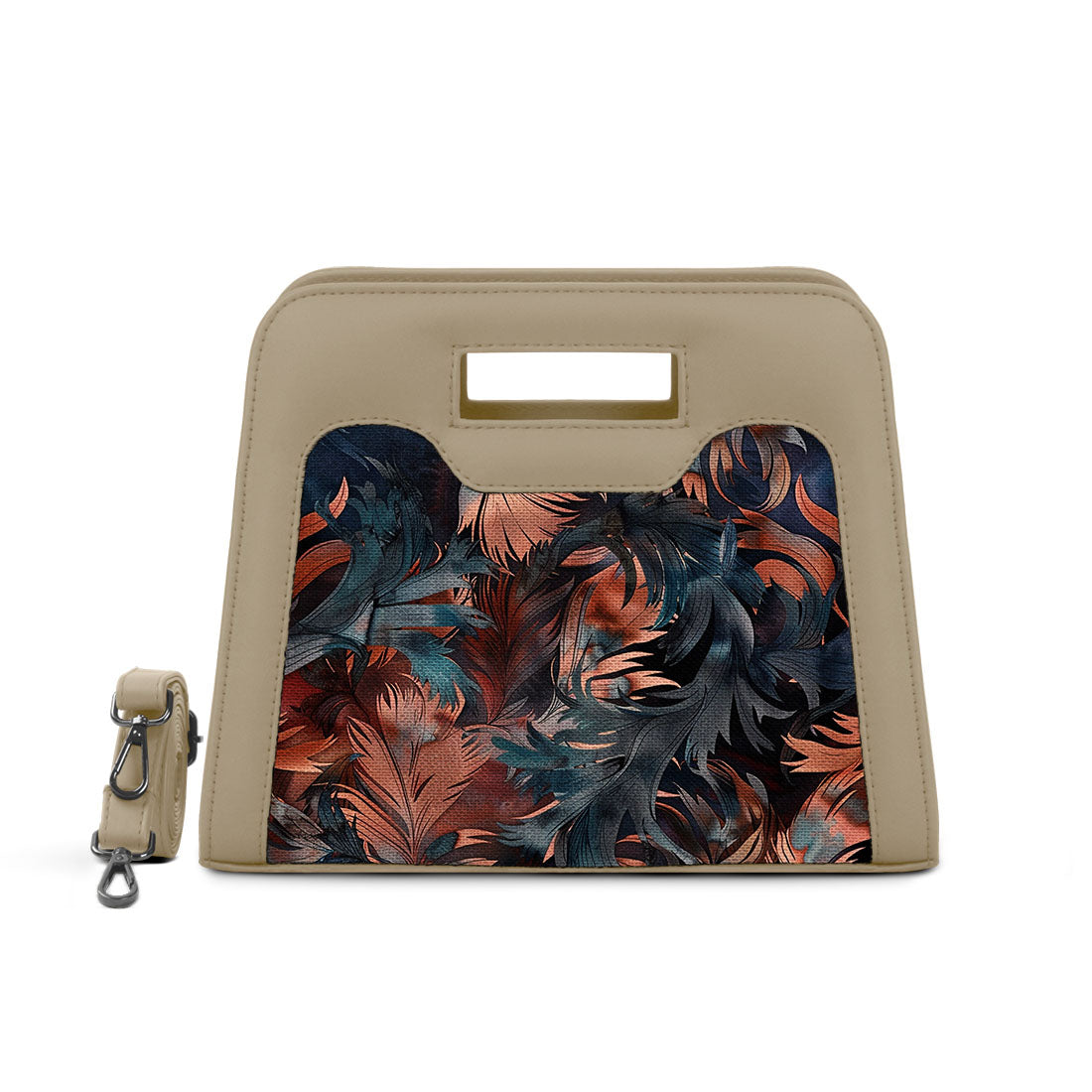 Beige Chic Peek Handbag Watercolor Art