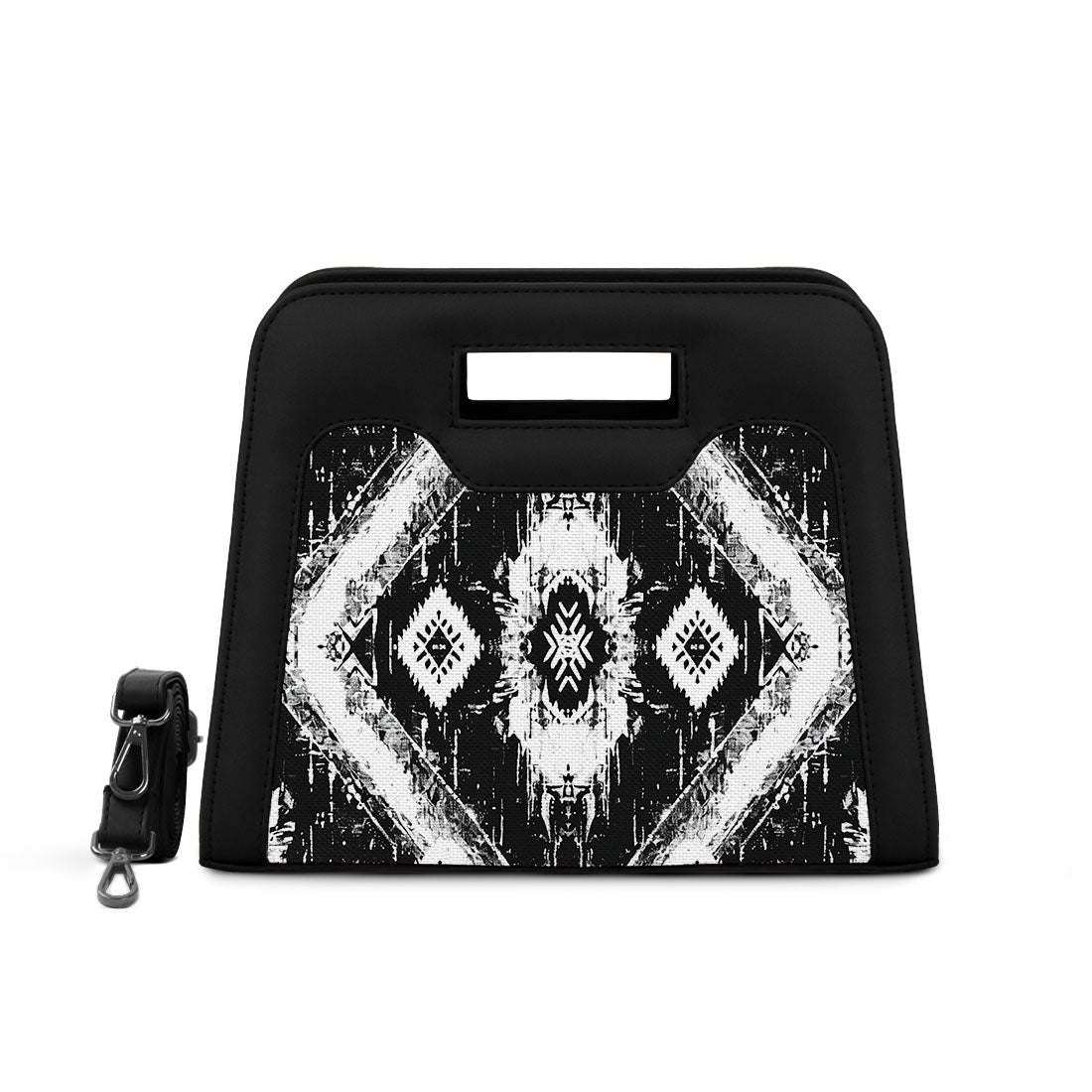 Black Chic Peek Handbag Ethnic Ikat