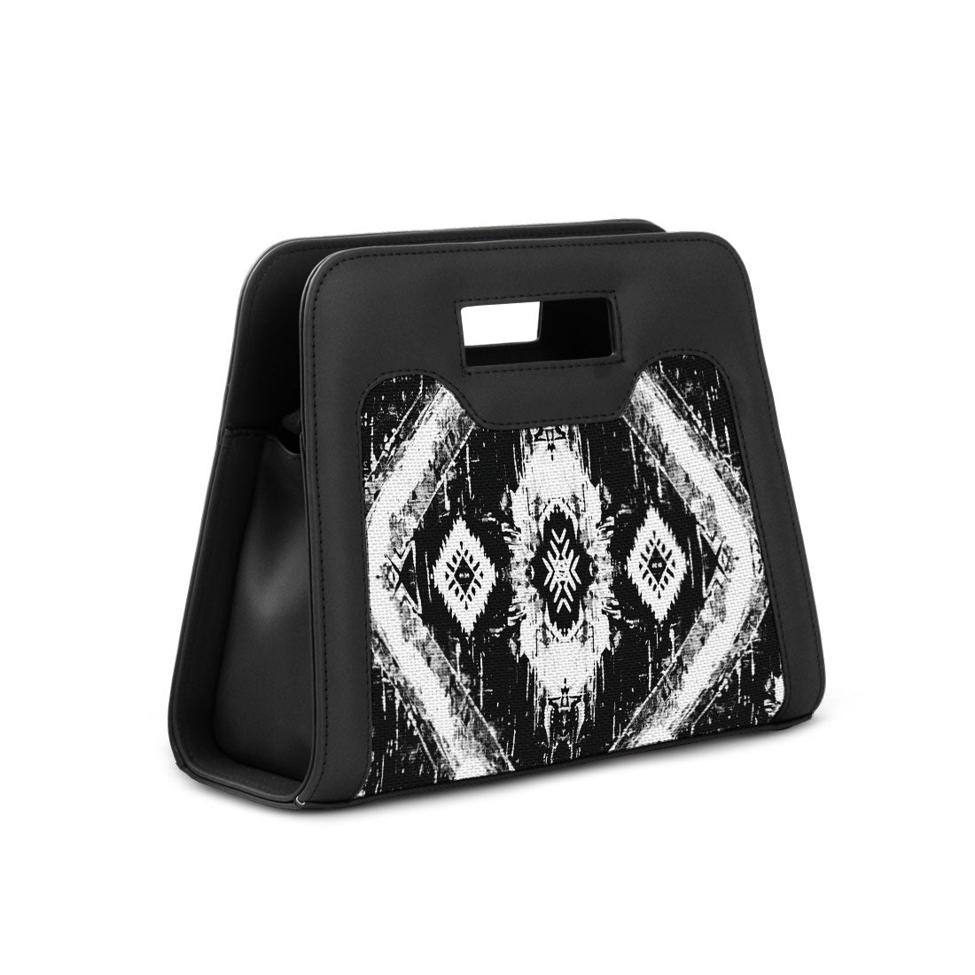 Black Chic Peek Handbag Ethnic Ikat