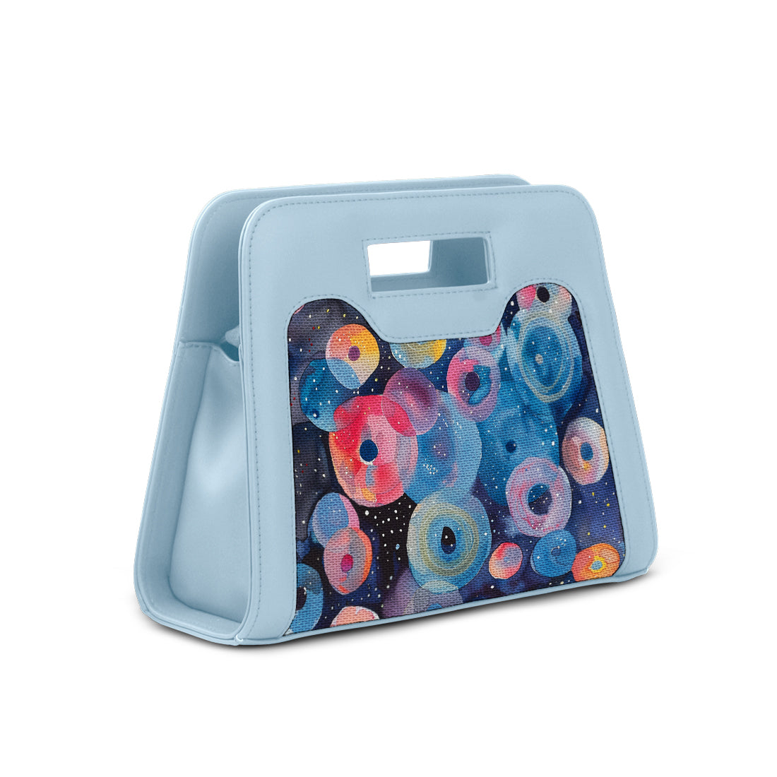 Blue Chic Peek Handbag Galaxy Circles