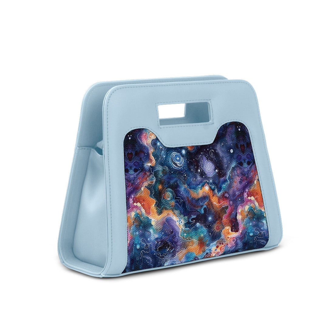 Blue Chic Peek Handbag Galaxy Shapes