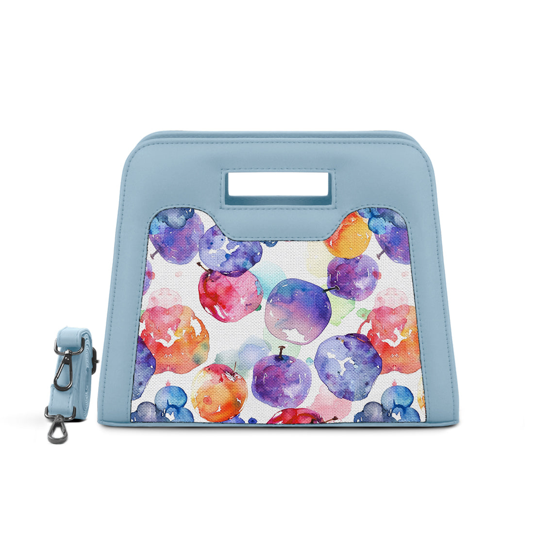 Blue Chic Peek Handbag Watercolor Apples