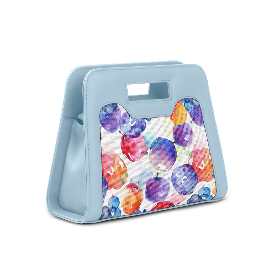 Blue Chic Peek Handbag Watercolor Apples