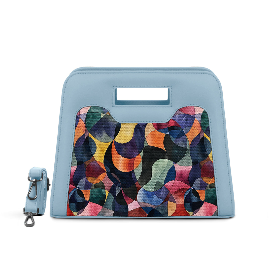 Blue Chic Peek Handbag Watercolor Wavy