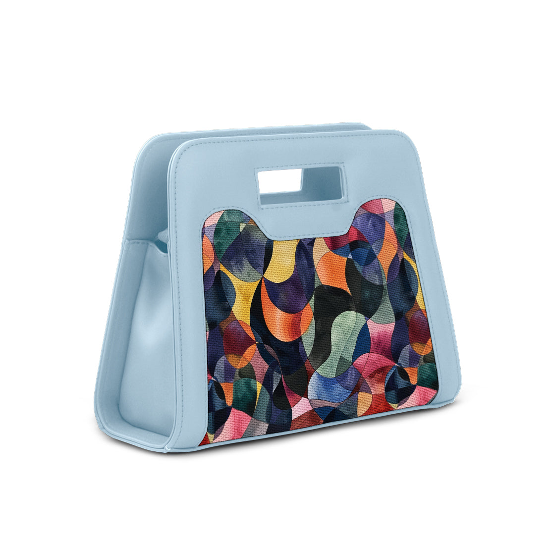 Blue Chic Peek Handbag Watercolor Wavy