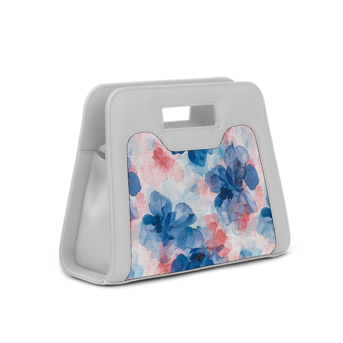 White Chic Peek Handbag Blue Flower