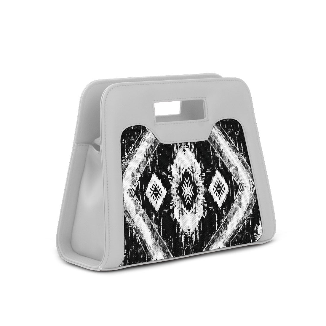 White Chic Peek Handbag Ethnic Ikat