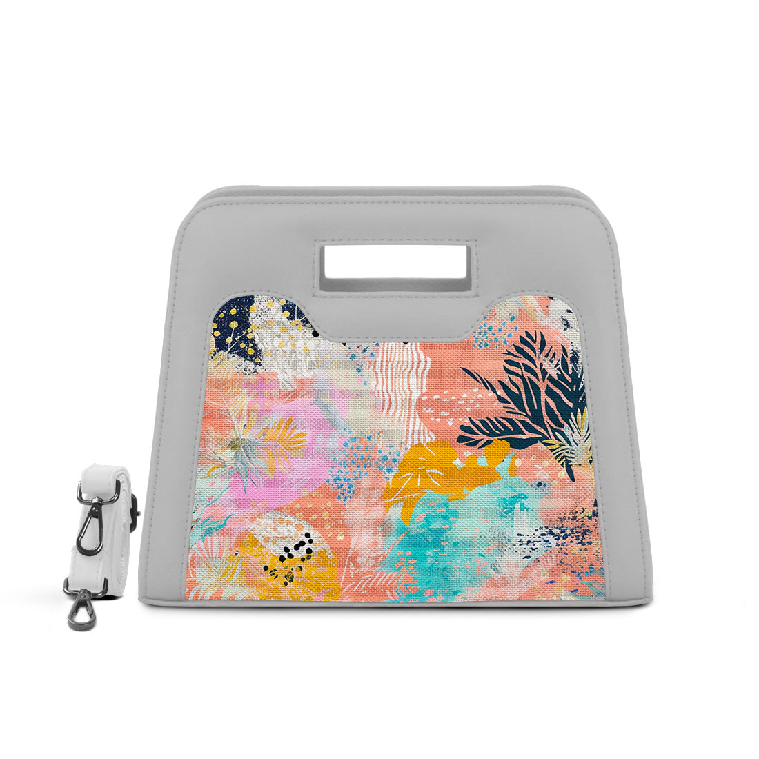 White Chic Peek Handbag Pop Print