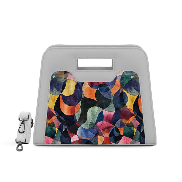 White Chic Peek Handbag Watercolor Wavy - 1