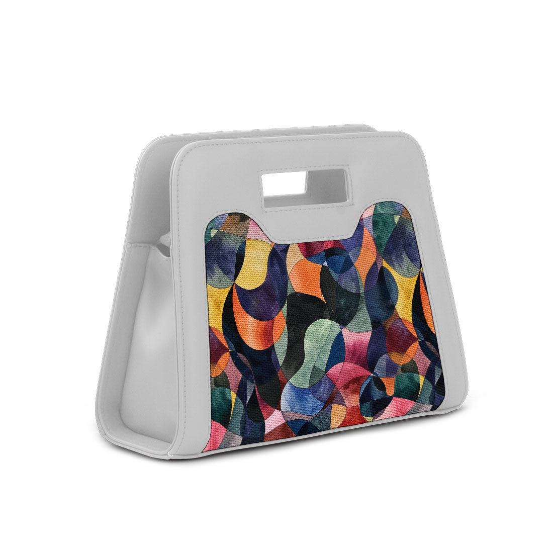 White Chic Peek Handbag Watercolor Wavy